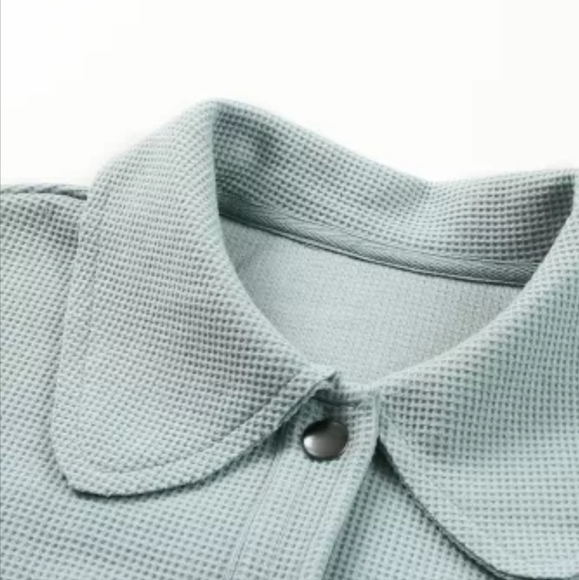 M & 2x left💕New sky blue waffle knit crop jacket - Picture 11 of 15